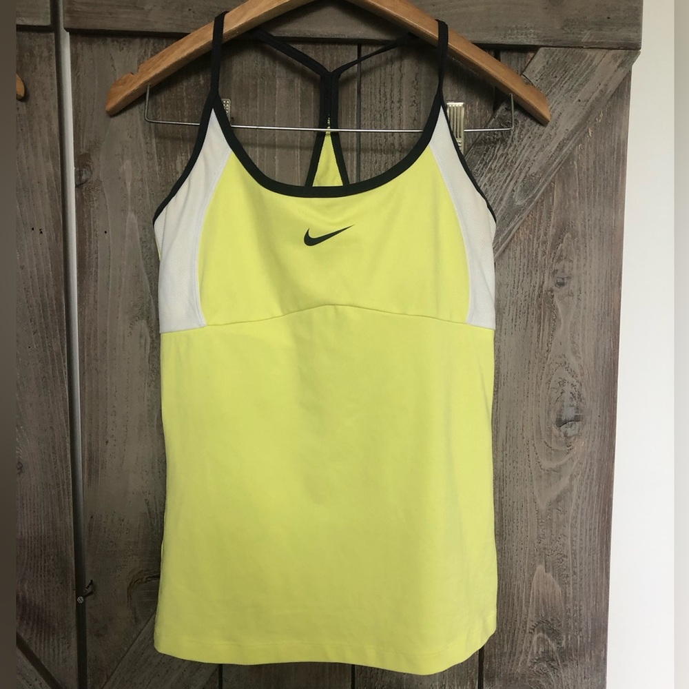 Nike Yellow White Black Strappy Athletic Tank Top